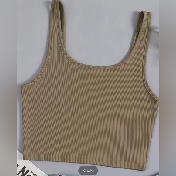 Tan Cropped Tank Top - Picture 1 of 1